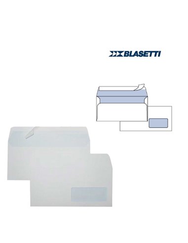 500 BUSTE BIANCHE 110X230MM 90GR C/FINESTRA SUPERSTRIP BLASETTI 148 BLASETTI BUSTE COMMERCIALI