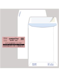 500 buste sacco COMPETITOR FSC® bianca strip adesivo 160x230mm 80gr Pigna Envelo 002946323