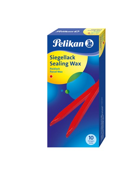Ceralacca rossa 60/10 Pelikan 600g per pacchi - 10 stecche 400142582 PELIKAN ACCESSORI PER PACCHI E BUSTE