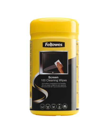 Confezione DA 100 SALVIETTE PULISCI SCHERMO 9970311 FELLOWES SALVIETTE-KIT PER PULIZIA E ARIA