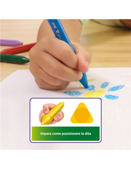 ASTUCCIO 12 PASTELLI KIDS PLASTIDECOR TRIANGLE BIC 8297733 BIC KIDS PASTELLI COLORATI