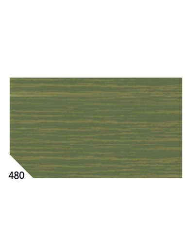 10RT CARTA CRESPA VERDE OLIVA 480 (50X250CM) 48gr/m² Rex Sadoch KR363-480