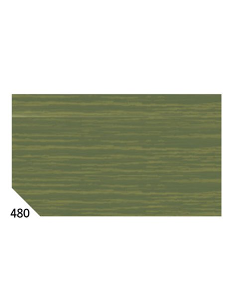 10RT CARTA CRESPA VERDE OLIVA 480 (50X250CM) 48gr/m² Rex Sadoch KR363-480