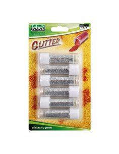 BUSTA 6 TUBI PORPORINA ARGENTO 2GR LEBEZ 5134-AG LEBEZ GLITTER E PORPORINA