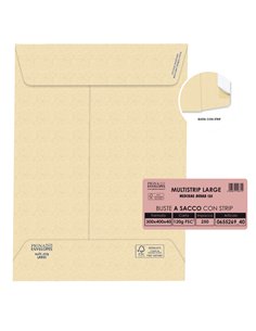 250 buste sacco MULTI STRIP LARGE avana carta ric. 300x400x40mm 120gr Pigna Enve 065526940