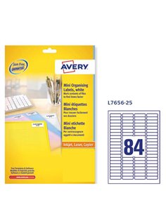 Etichette adesive L7656 bianche 25fg A4 46x11,1mm (84et/fg) inkjet/laser Avery L7656-25 AVERY ETICHETTE IN FOGLIETTI 2