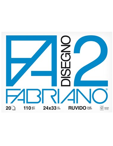 BLOCCO FABRIANO2 (24X33CM) 20FG 110GR RUVIDO 4 ANGOLI 06000516
