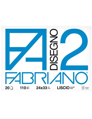BLOCCO FABRIANO2 (24X33CM) 20FG 110GR LISCIO 4 ANGOLI 06200516