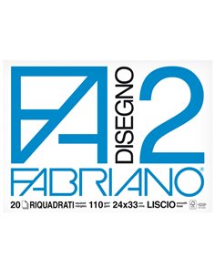 BLOCCO FABRIANO2 (24X33CM) 20FG 110GR LISCIO SQUADRATO 4 ANGOLI 06201516