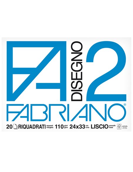 BLOCCO FABRIANO2 (24X33CM) 20FG 110GR LISCIO SQUADRATO 4 ANGOLI 06201516