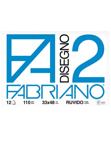 BLOCCO FABRIANO2 (33X48CM) 12FG 110GR RUVIDO COLLATO 06000534
