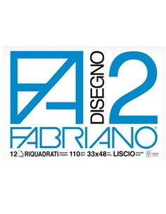 BLOCCO FABRIANO2 (33X48CM) 12FG 110GR LISCIO SQUADRATO COLLATO 06201534