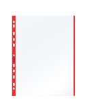 10 BUSTE FORATE 21x29.7cm C/BANDA COLORE ROSSO 01/0165 100460030
