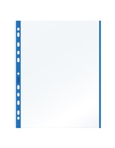 10 BUSTE FORATE 21x29.7cm C/BANDA COLORE BLU 01/0165 100460032 FAVORIT BUSTE A PERFORAZIONE UNIVERSALE