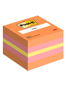 BLOCCO MINICUBO 400foglietti Post-it® 51x51mm 2051-P MELONE/ROSA GUAVA 7100172395