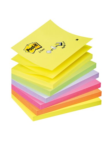 BLOCCO Post-it® Super Sticky Z-Notes 76x127mm 100fg R350NR ASSORT.NEON 7100172323