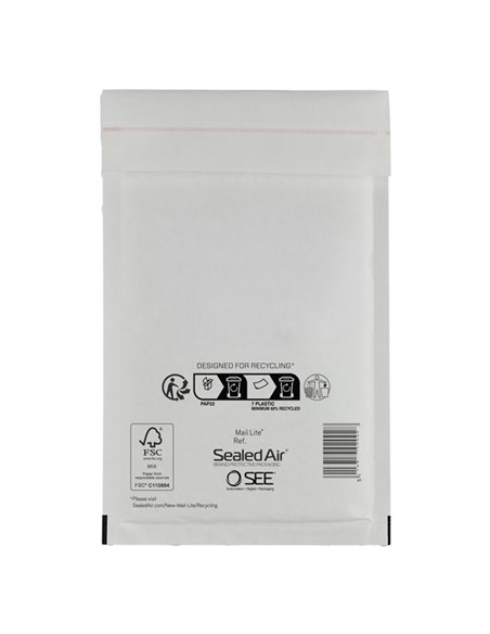 10 Buste imbottite BIANCHE J 30X44cm UTILE MAIL LITE® SEALED AIR® 100405570 SEALED AIR BUSTE IMBOTTITE