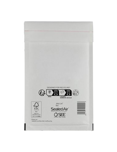 10 Buste imbottite BIANCHE K 35X47cm UTILE MAIL LITE® SEALED AIR® 100405581 SEALED AIR BUSTE IMBOTTITE