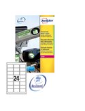 Poliestere adesivo L4773 bianco 20fg A4 63,5x33,9mm (24et/fg) laser Avery L4773-20