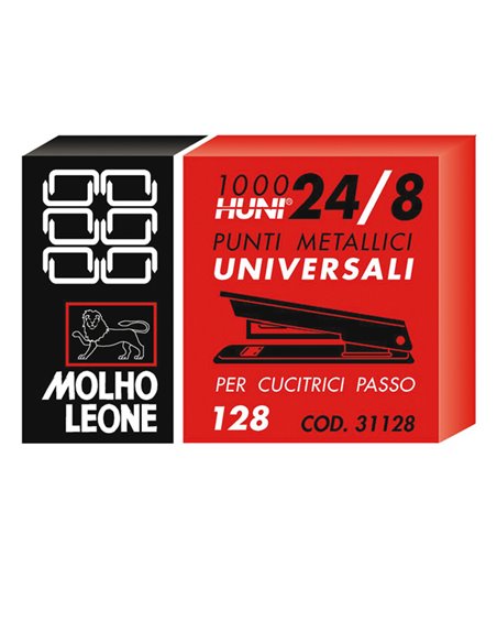 SCATOLA 1000 PUNTI 128 (24/8) LEONE 31128 Molho Leone PUNTI CUCITRICI