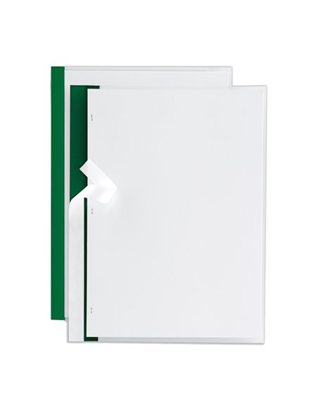 10 cartelline Poli 200 210x297mm PP trasparente dorso verde Sei Rota 66230505 SEI ROTA CARTELLINE AD AGHI PLASTICA