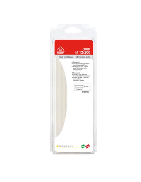 COLLA TERMOFUSIBILE 20cm Ø12mm 280gr TRASPARENTE M 12/200 1196710 RO-MA INCOLLATRICI E COLLA A CALDO