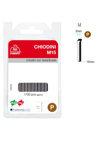 CHIODINI C/TESTA M15 IN BLISTER DA 1700 C. RO-MA 1130803 RO-MA PUNTINE-CHIODINI