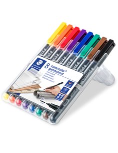 BUSTA 8 PENNARELLI LUMOCOLOR PERMANENT 317 M 1.0MM 317WP8 STAEDTLER PERMANENTI