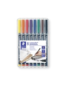 BUSTA 8 PENNARELLI LUMOCOLOR PERMANENT 317 M 1.0MM 317WP8 STAEDTLER PERMANENTI 2
