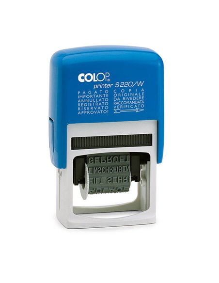 Timbro S220/W polinomio 12diciture 4mm autoinchiostrante COLOP S220W.N COLOP DATARI-NUMERATORI-POLINOMI