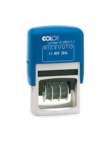 Timbro S260/L1 DATARIO + RICEVUTO 4mm autoinchiostrante COLOP S260L1 COLOP DATARI-NUMERATORI-POLINOMI
