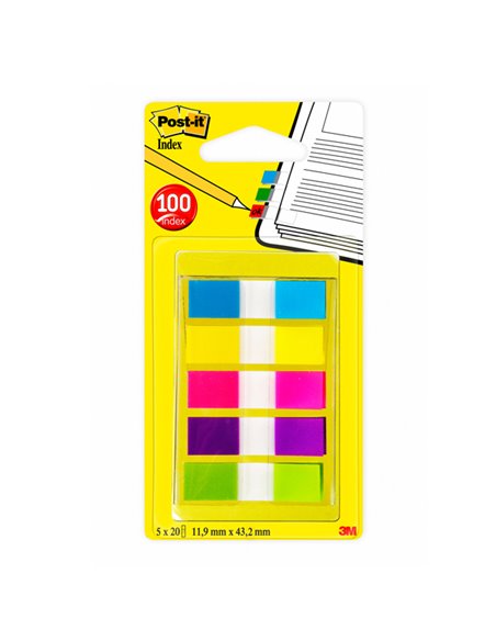 MINISET 100 Post-it® INDEX 683-5CBEU FORMATO MINI 7000101800 POST-IT SEGNAPAGINA-CAVALIERINI-BANDE ADESIVE
