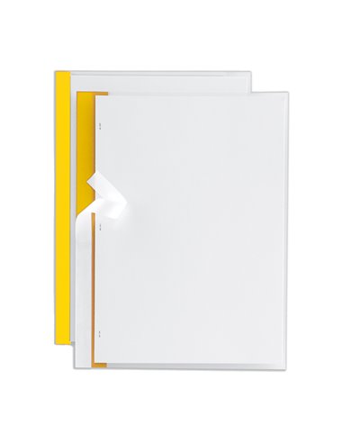 10 cartelline Poli 200 210x297mm PP trasparente dorso giallo Sei Rota 66230506