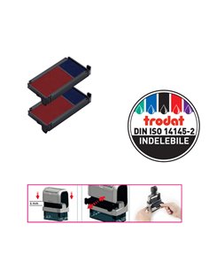 Blister da 2 tamponi 6/4912-2 Blu/Rosso Trodat 83541. TRODAT INCHIOSTRO PER TIMBRI-TAMPONI