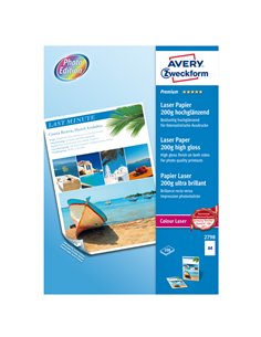 CARTA LASER A4 100fg 200gr PHOTO PATINATO EX.LUCIDO FRONTE/RETRO AVERY 2798 AVERY LASER