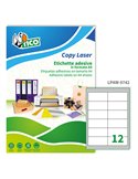 Etichetta adesiva LP4W bianca 100fg A4 97x42,3mm (12et/fg) Laser Tico LP4W-9742