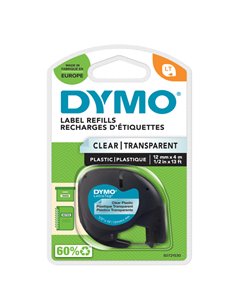 NASTRO IN PLASTICA DYMO LETRATAG 12MMX4M TRASPARENTE 122670 S0721530