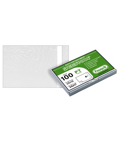 100 BUSTE ADESIVE SPEEDY DOC PT 240X170MM APERTURA LATO CORTO 100500097 FAVORIT BUSTE SOVRACOLLO-ETICHETTE PRESTAMPATE