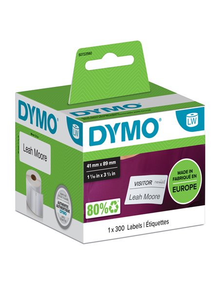 ROTOLO 300 ETICHETTE BADGE RIMOV. 41X89MM X DYMO LW 113560 S0722560 DYMO ETICHETTE-NASTRI-TAMPONI PER ETICHETTATRICI E PREZZA...