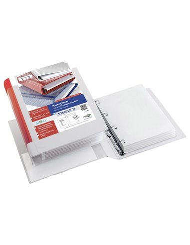 Raccoglitore STELVIO TI 50 A4 4D 22x30cm rosso personalizzabile SEI ROTA 36504132