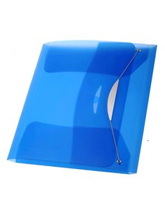 CARTELLINA CON ELASTICO IN PPL TRASP. BLU FELLOWES 40336.