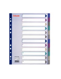 Separatore in PPL traslucido 12 tasti f.to A4 MAXI 24,5x29,7cm ESSELTE 20649 ESSELTE DIVISORI-SEPARATORI CON TASTI NEUTRI