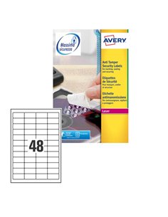 Poliestere adesivo L6113 bianco antim. 20fg A4 45,7x21,2mm (48et/fg) laser Avery L6113-20 AVERY ETICHETTE POLIESTERE COPY-LAS...