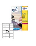 Poliestere adesivo L6114 bianco antim. 20fg A4 63,5x29,6mm (27et/fg) laser Avery L6114-20