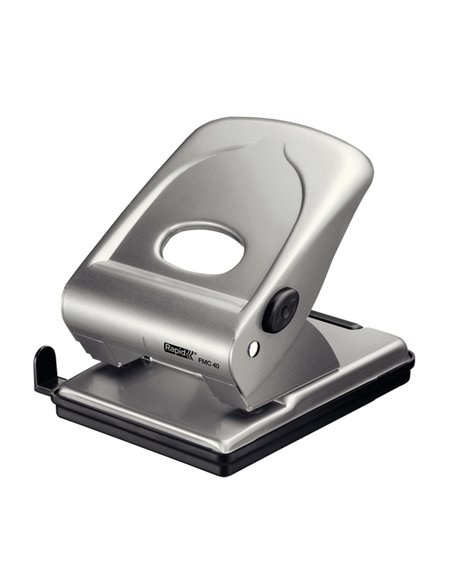 Perforatore 2 fori passo 8 FMC40 max 40fg argento RAPID 21835602