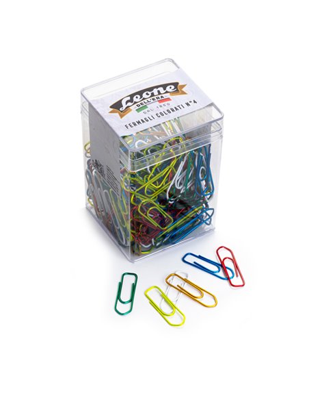 BARATTOLO 250 FERMAGLI COLORI METAL N.4 MM32 LEONE COLOR FX25 LEONE DELL'ERA FERMAGLI-FERMACAMPIONI-MOLLE