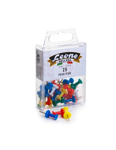 SCATOLA 25 SPILLI CARTOGRAFICI CLESSIDRA COLORI ASSORT.LEONE COLOR APPU