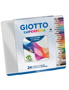 ASTUCCIO METALLO 24 PASTELLI SUPERMINA GIOTTO 236800 GIOTTO PASTELLI COLORATI
