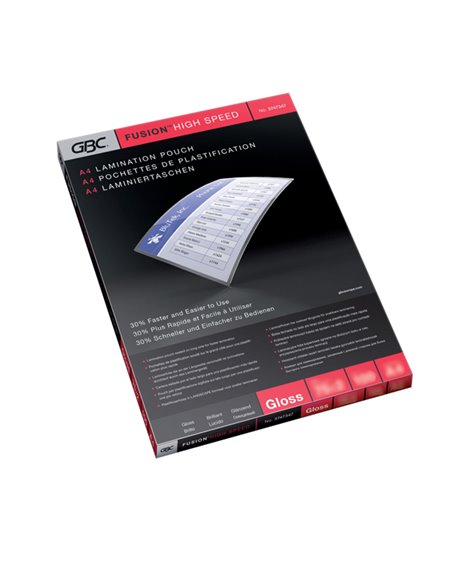 Scatola 100 pouches 2x75mic 216x303mm A4 HighSpeed GBC 3747347 GBC POUCHES PER PLASTIFICARE