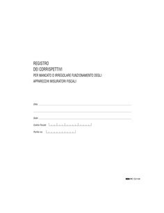 REGISTRO IVA CORRISP. X MANCATO FUNZ. REG.CASSA 31X24,5 46PAG. E2108 E2108 2
